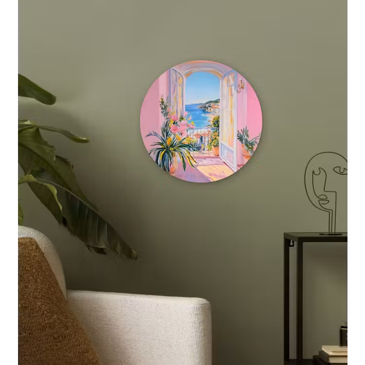 Wandcirkel - Glas - Roze - Buiten - Verf — 3