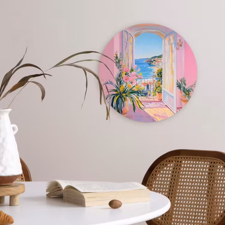 Wandcirkel - Glas - Roze - Buiten - Verf — 4