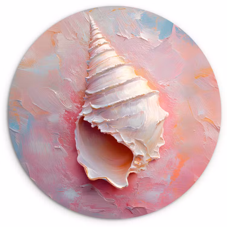 Wandcirkel - Glas - Schelp - Pastel - Pink — 1