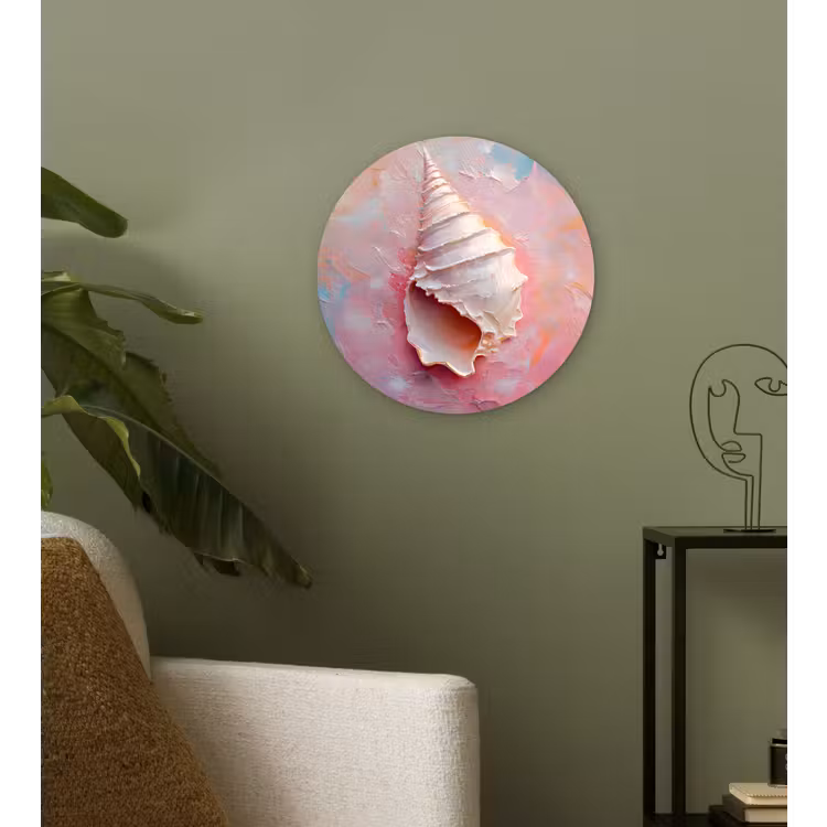 Wandcirkel - Glas - Schelp - Pastel - Pink — 3