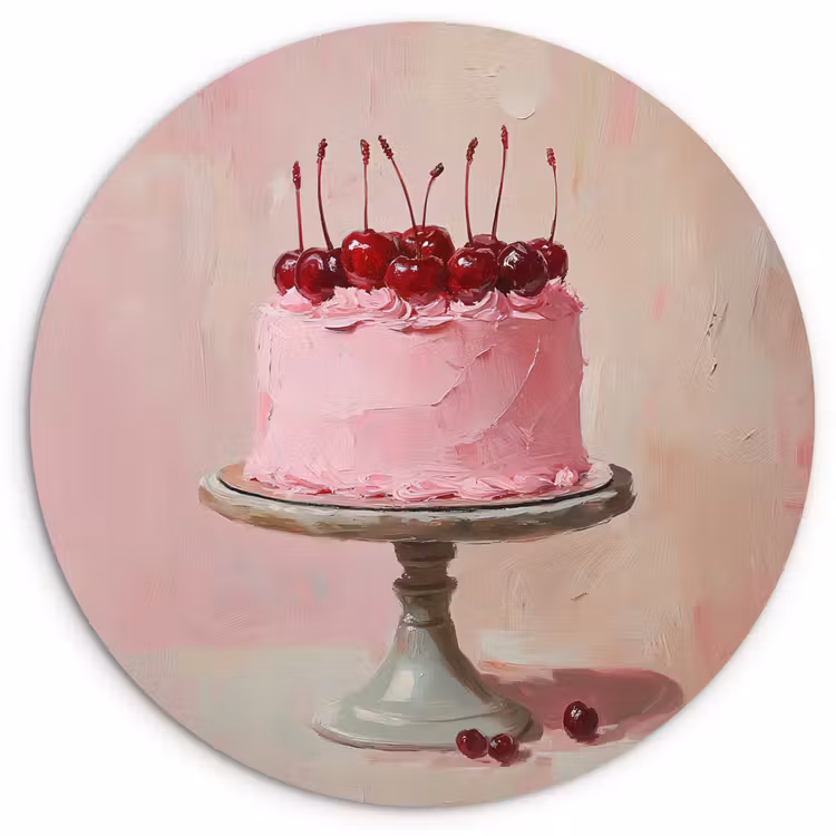 Wandcirkel - Glas - Taart - Pink - Cherry — 1