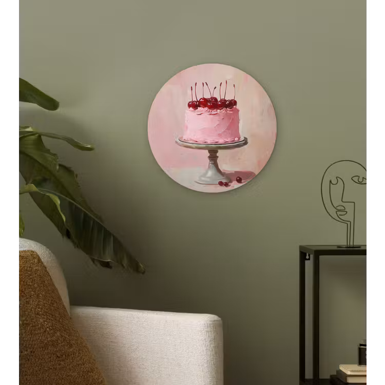 Wandcirkel - Glas - Taart - Pink - Cherry — 3