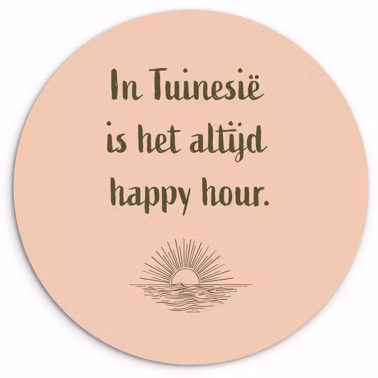 Wandcirkel - Glas - Tuin - Roze - Quote - Zon — 1