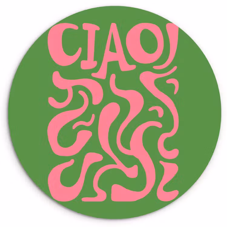 Wandcirkel - Glas - Abstract - Roze - Ciao - Vormen — 1