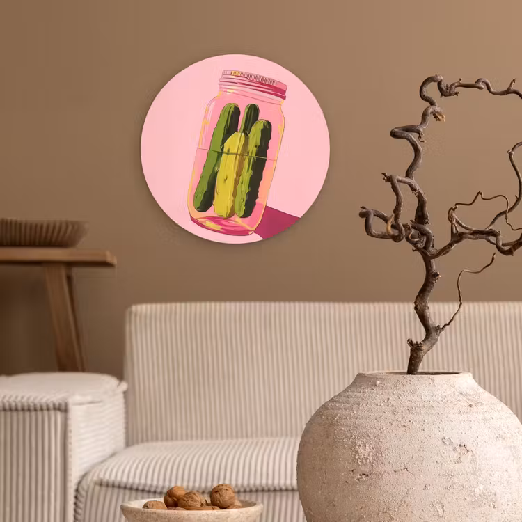 Wandcirkel - Glas - Augurken - Pot - Schaduw - Roze — 2