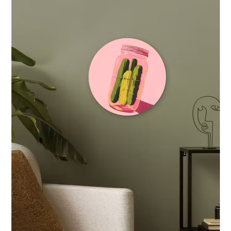 Wandcirkel - Glas - Augurken - Pot - Schaduw - Roze — 3