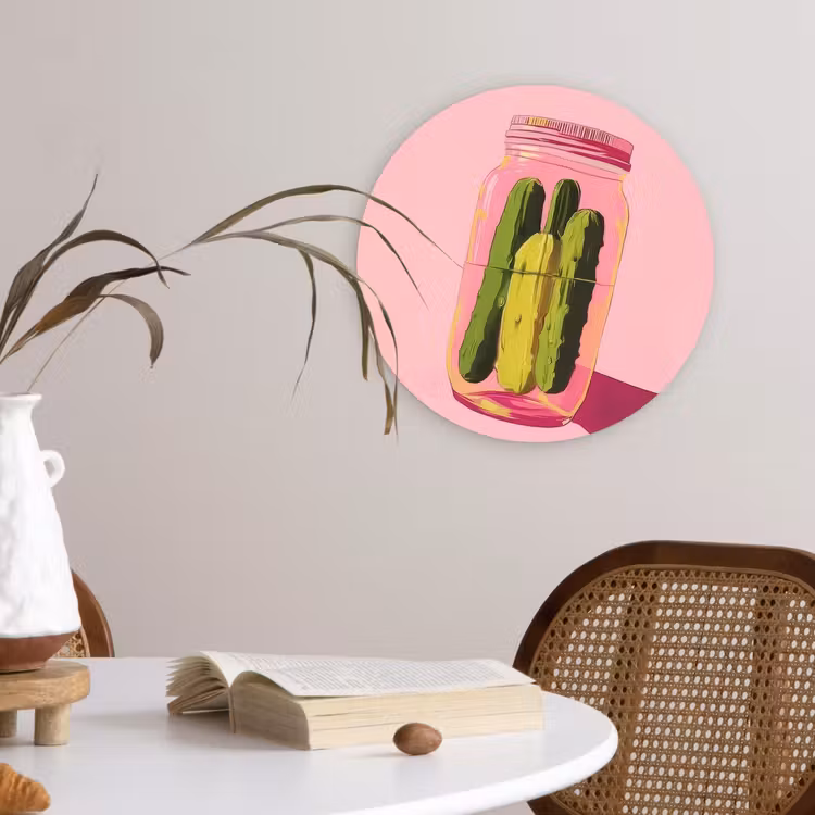 Wandcirkel - Glas - Augurken - Pot - Schaduw - Roze — 4