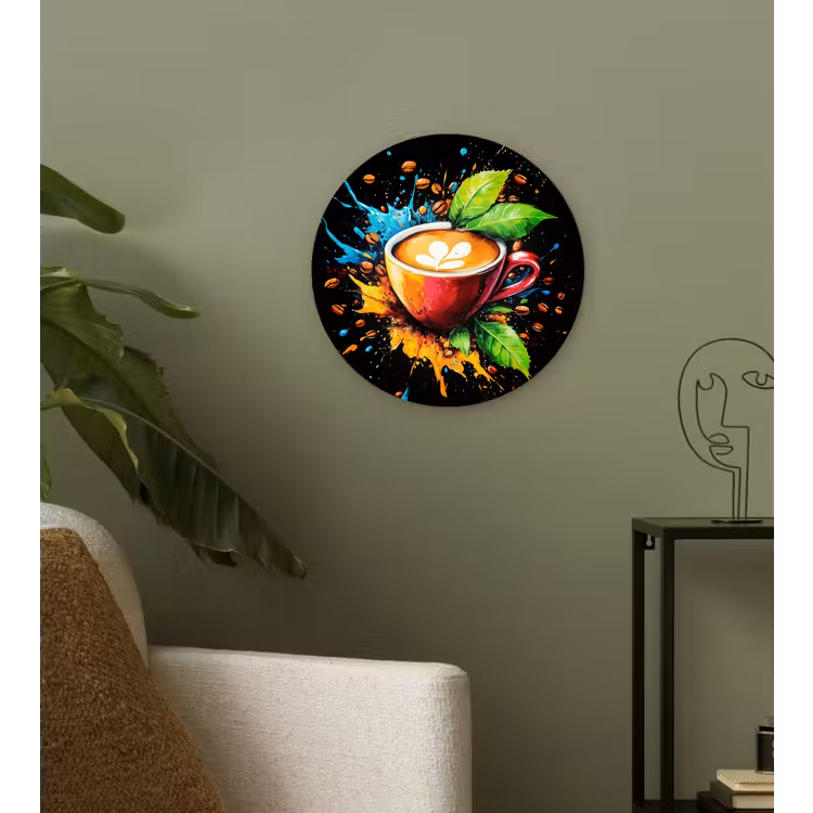 Wandcirkel - Glas - Koffie - Graffiti - Drinken - Abstract — 3