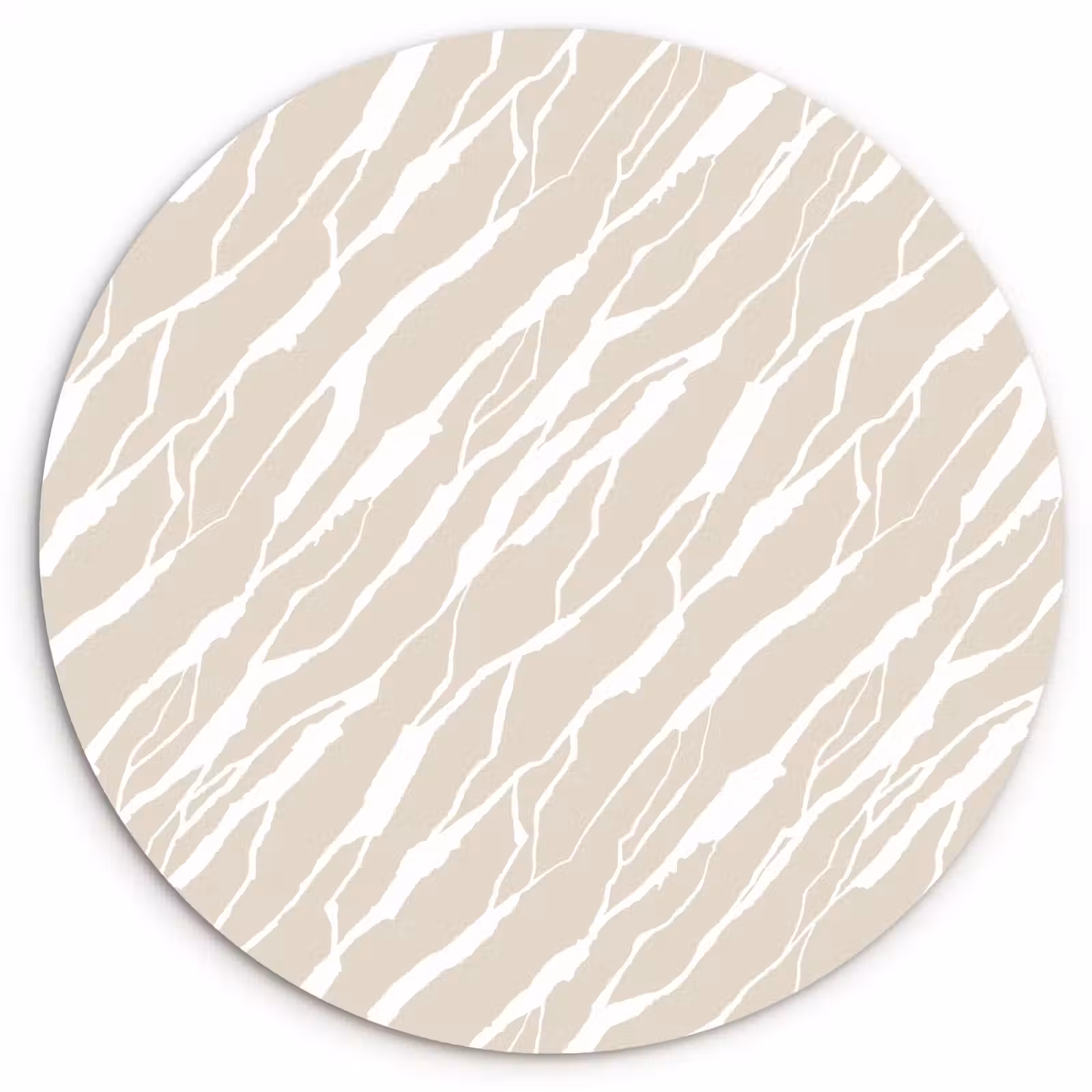 Wandcirkel - Glas - Beige - Wit - Patroon - Structuur — 1