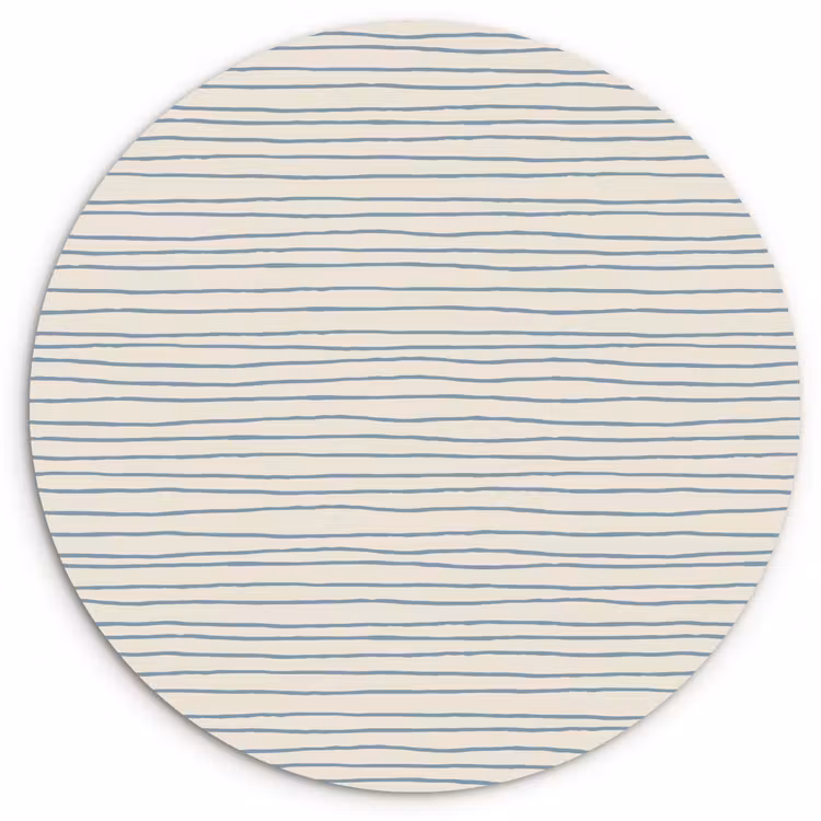 Wandcirkel - Glas - Blauw - Strepen - Beige — 1