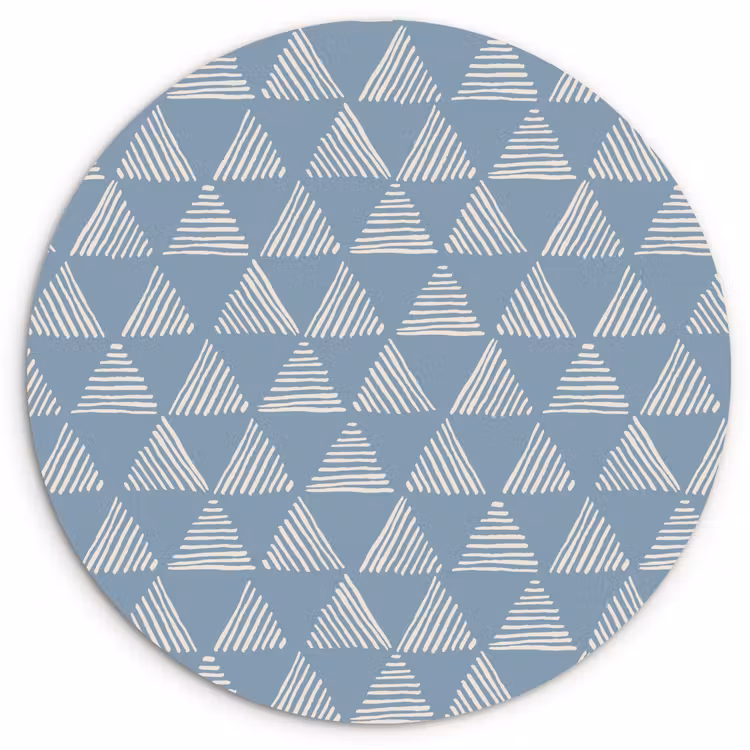 Wandcirkel - Glas - Driehoek - Blauw - Patroon - Strepen — 1