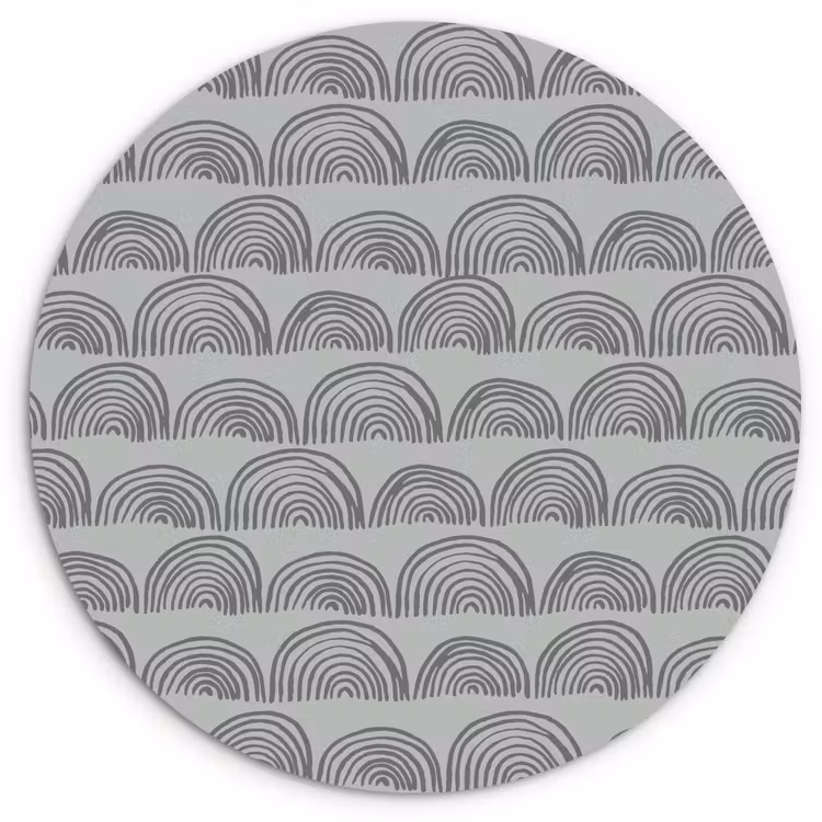 Wandcirkel - Glas - Grijs - Bogen - Patroon — 1