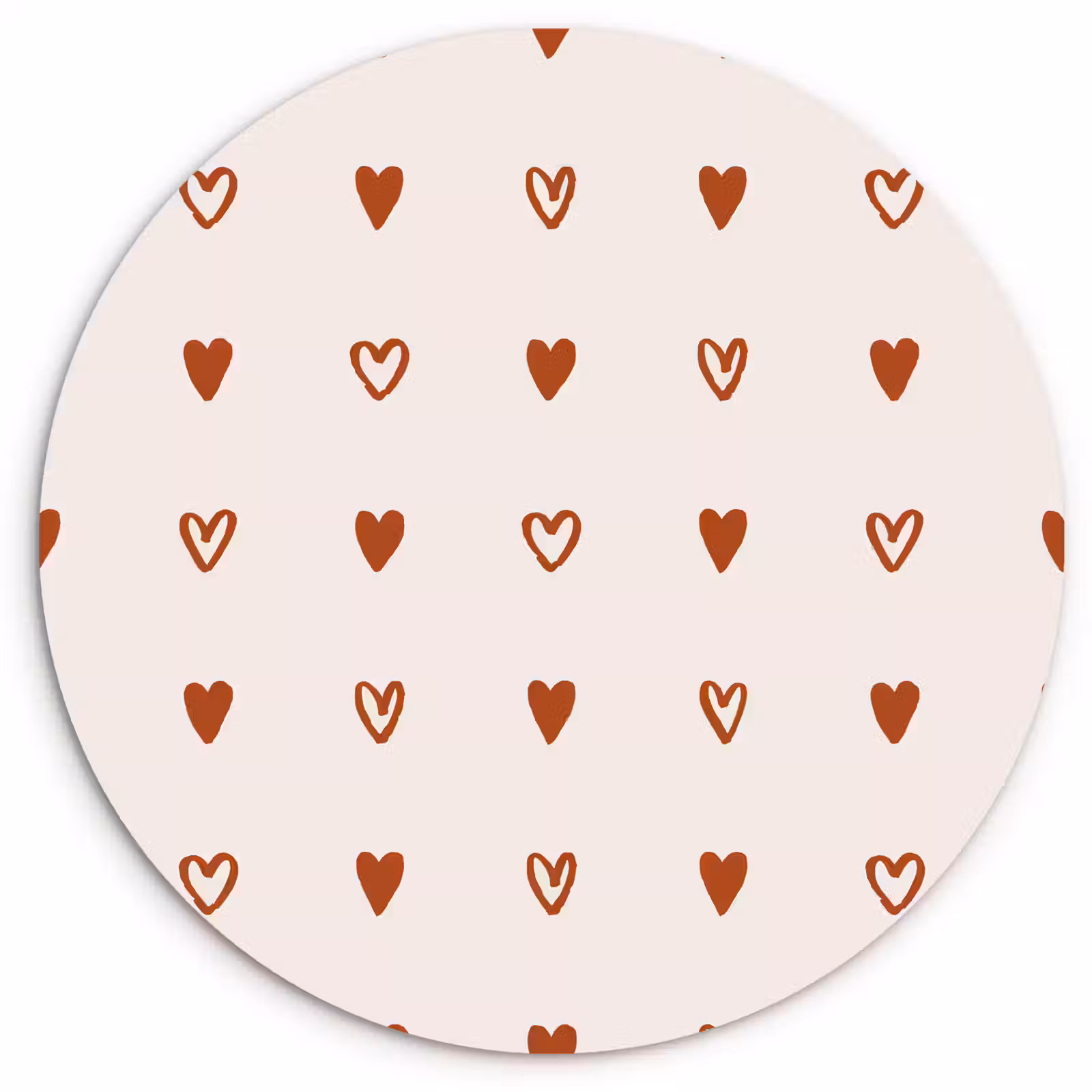 Wandcirkel - Glas - Crème - Rood - Hartjes - Patroon — 1