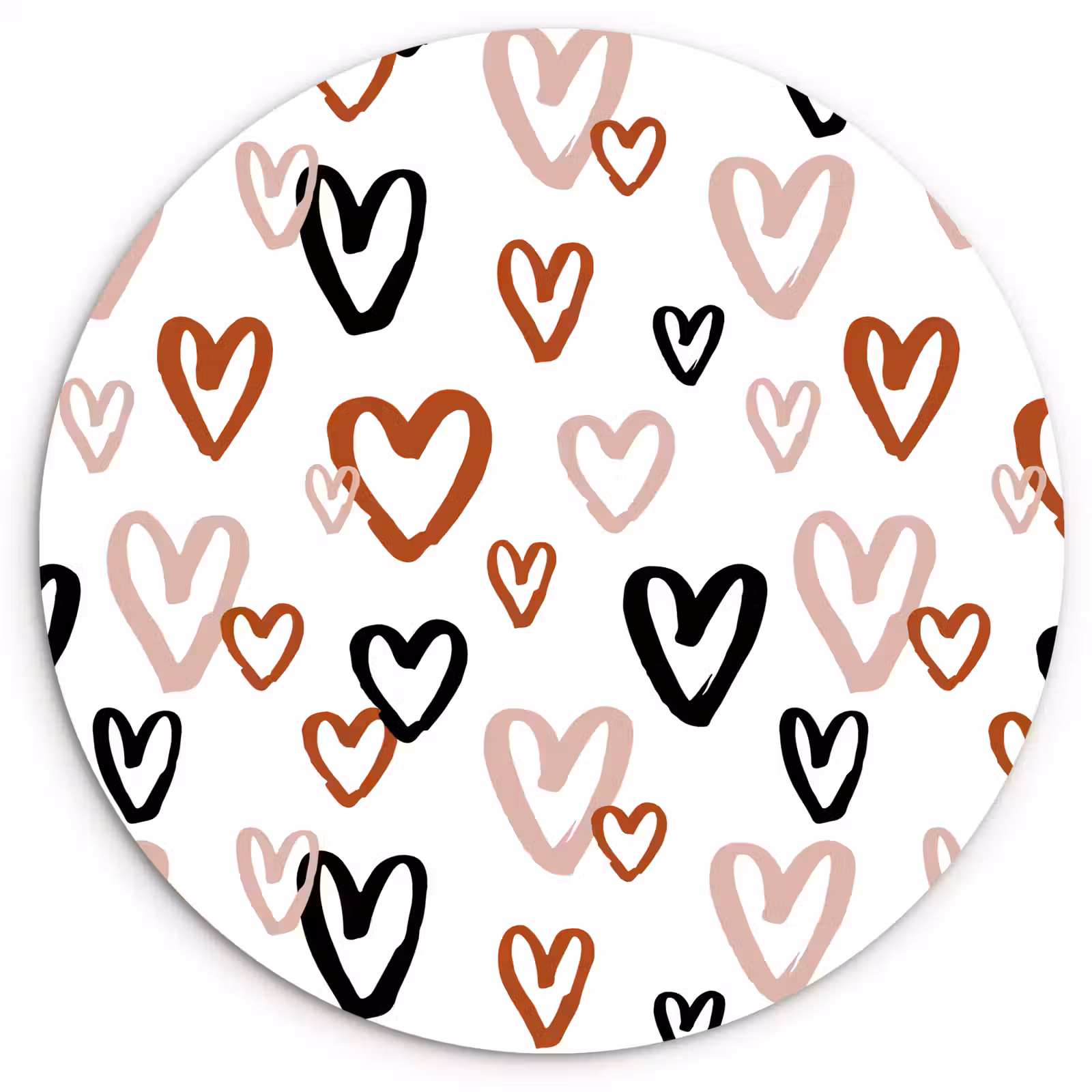 Wandcirkel - Glas - Hart - Patroon - Terracotta — 1