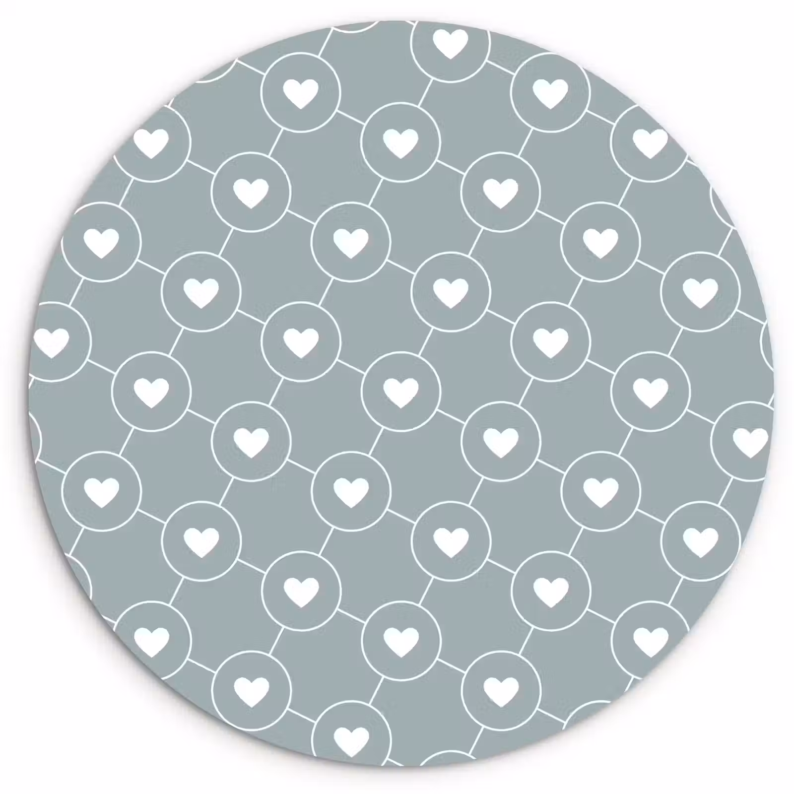 Wandcirkel - Glas - Hartjes - Wit - Rond - Patroon — 1