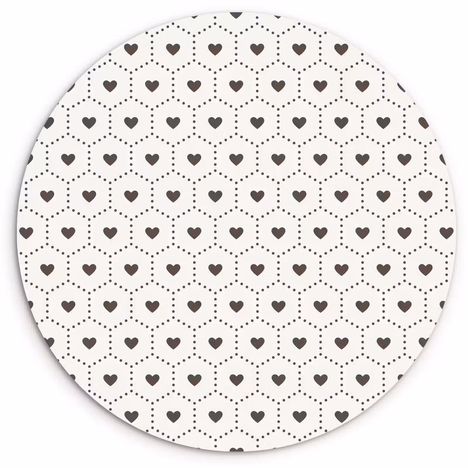 Wandcirkel - Glas - Hexagon - Patroon - Hartjes - Beige — 1