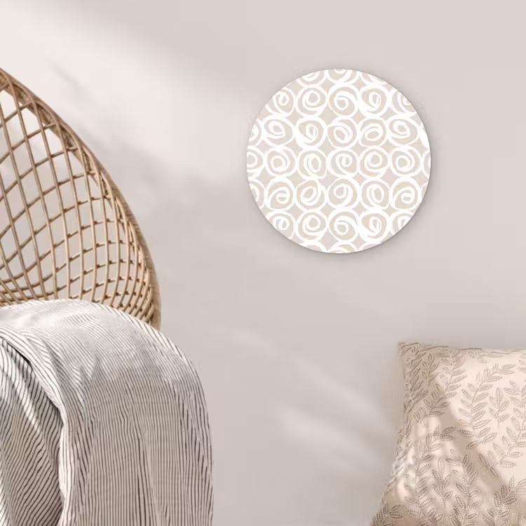 Wandcirkel - Glas - Beige - Patroon - Spiraal — 5
