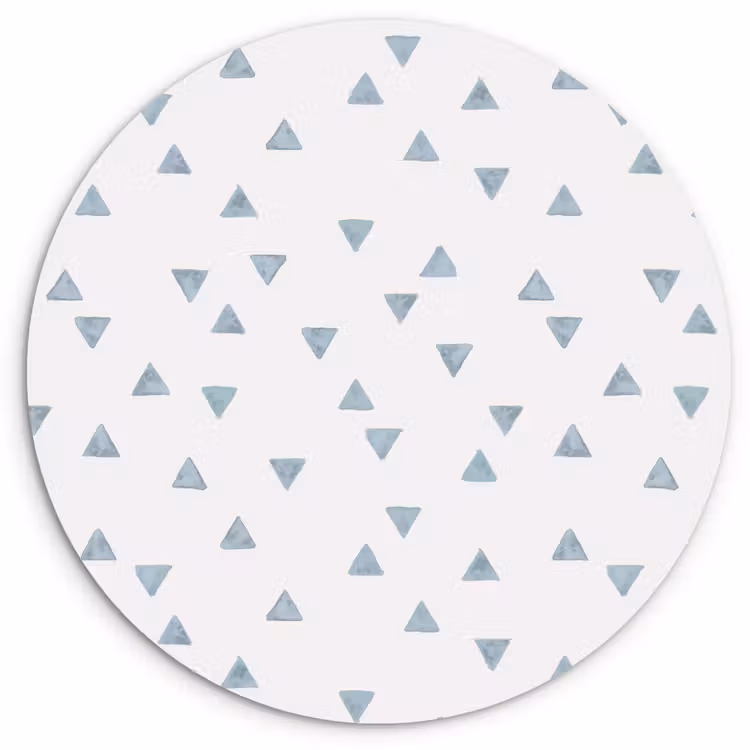 Wandcirkel - Glas - Blauw - Driehoek - Patroon — 1