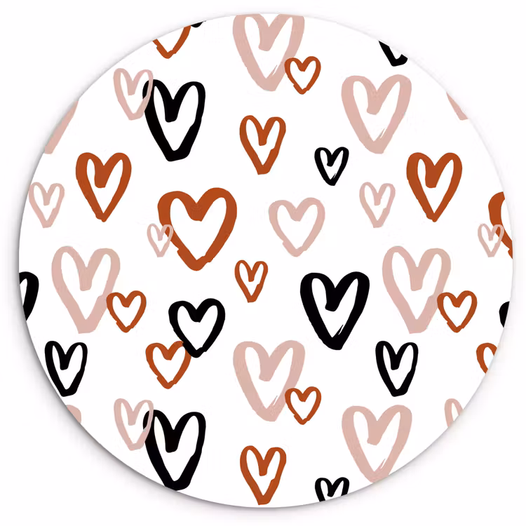 Wandcirkel - Glas - Hart - Patroon - Terracotta — 1
