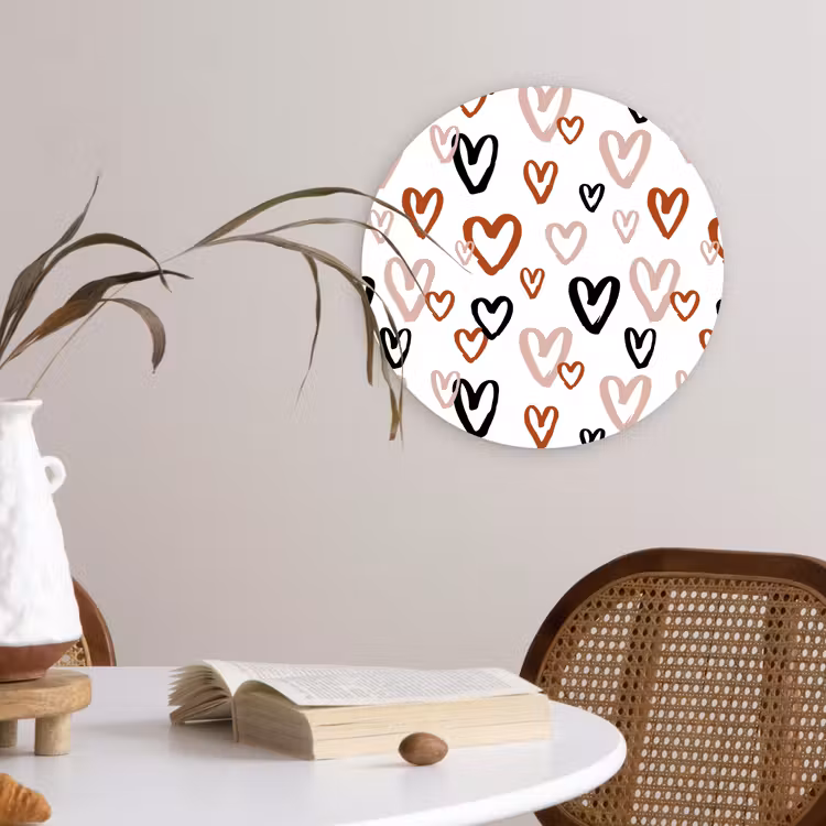 Wandcirkel - Glas - Hart - Patroon - Terracotta — 4