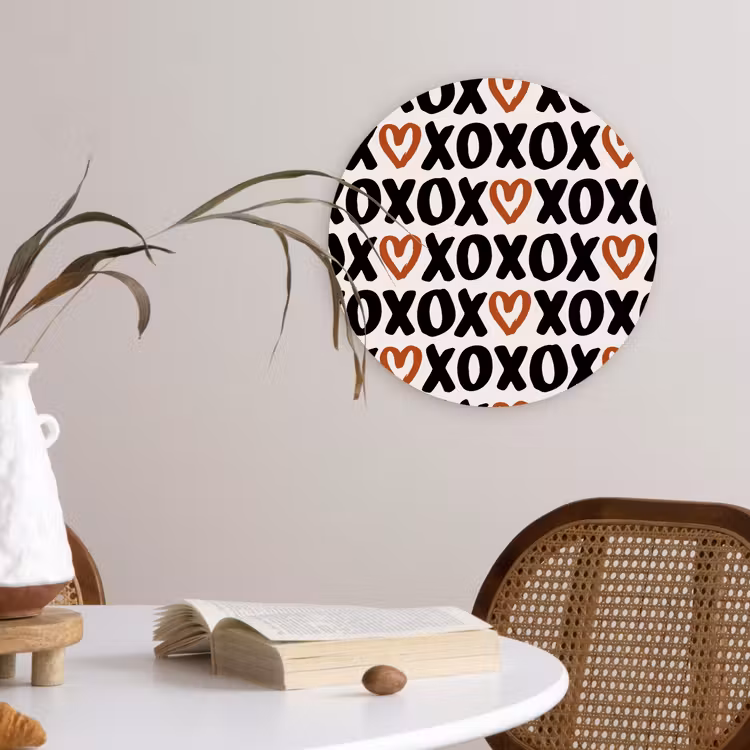 Wandcirkel - Glas - Liefde - Patroon - Typografie — 4