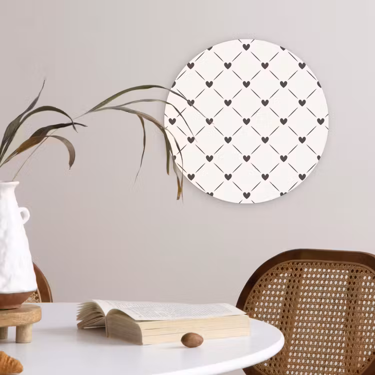 Wandcirkel - Glas - Patroon - Hartjes - Strepen - Ruiten — 4