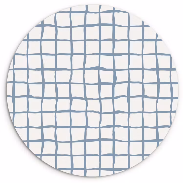 Wandcirkel - Glas - Patroon - Raster - Blauw - Grijs — 1