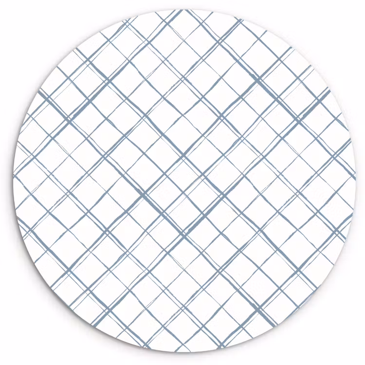 Wandcirkel - Glas - Raster - Blauw - Patroon — 1