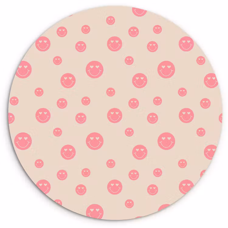 Wandcirkel - Glas - Smiley - Hart - Ogen - Patroon — 1
