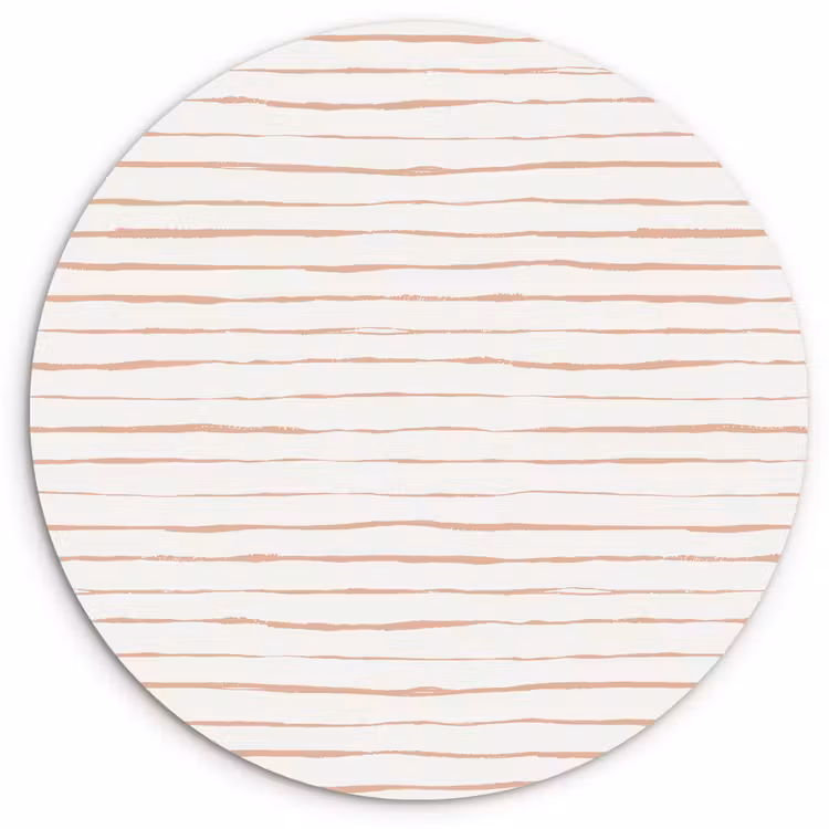 Wandcirkel - Glas - Terracotta - Strepen - Wit — 1