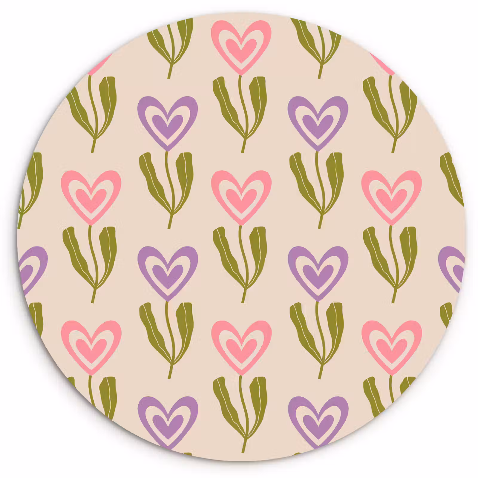 Wandcirkel - Glas - Bloemen - Hartjes - Patroon — 1