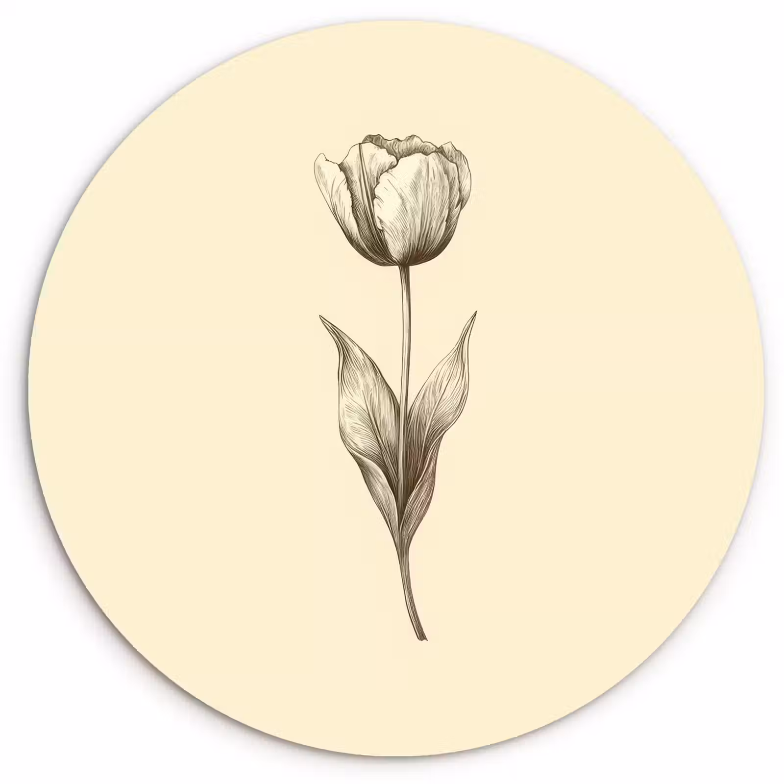 Wandcirkel - Glas - Illustratie - Tulp - Zwart — 1