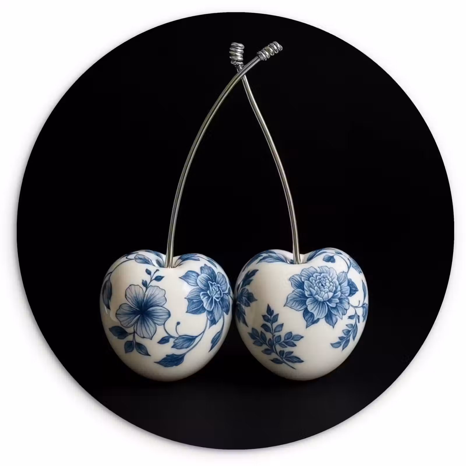 Wandcirkel - Glas - Kersen - Delfts blauw - Fruit — 1