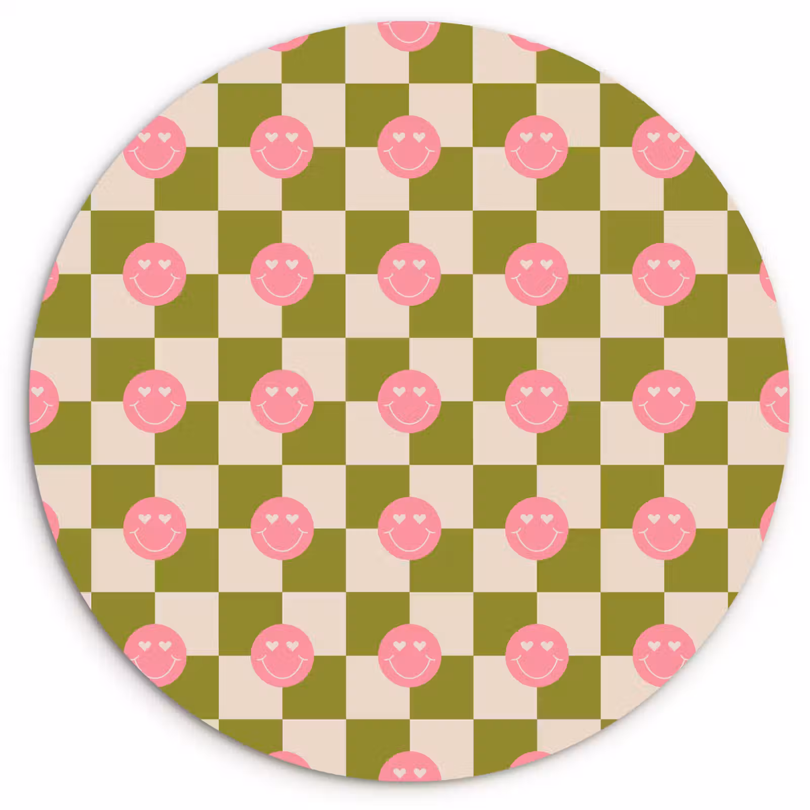 Wandcirkel - Glas - Patroon - Smileys - Blokken — 1