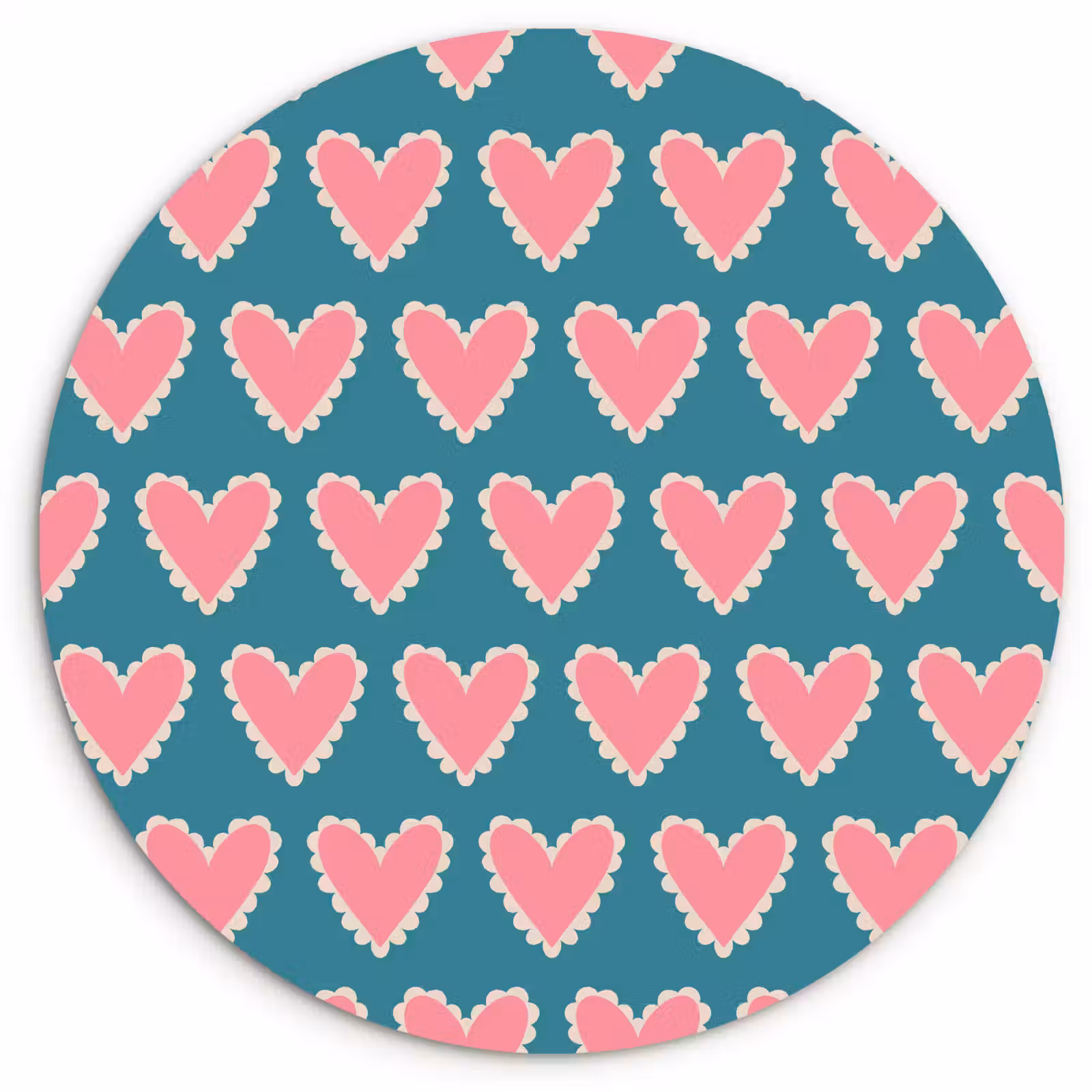 Wandcirkel - Glas - Retro - Hartjes - Patroon — 1