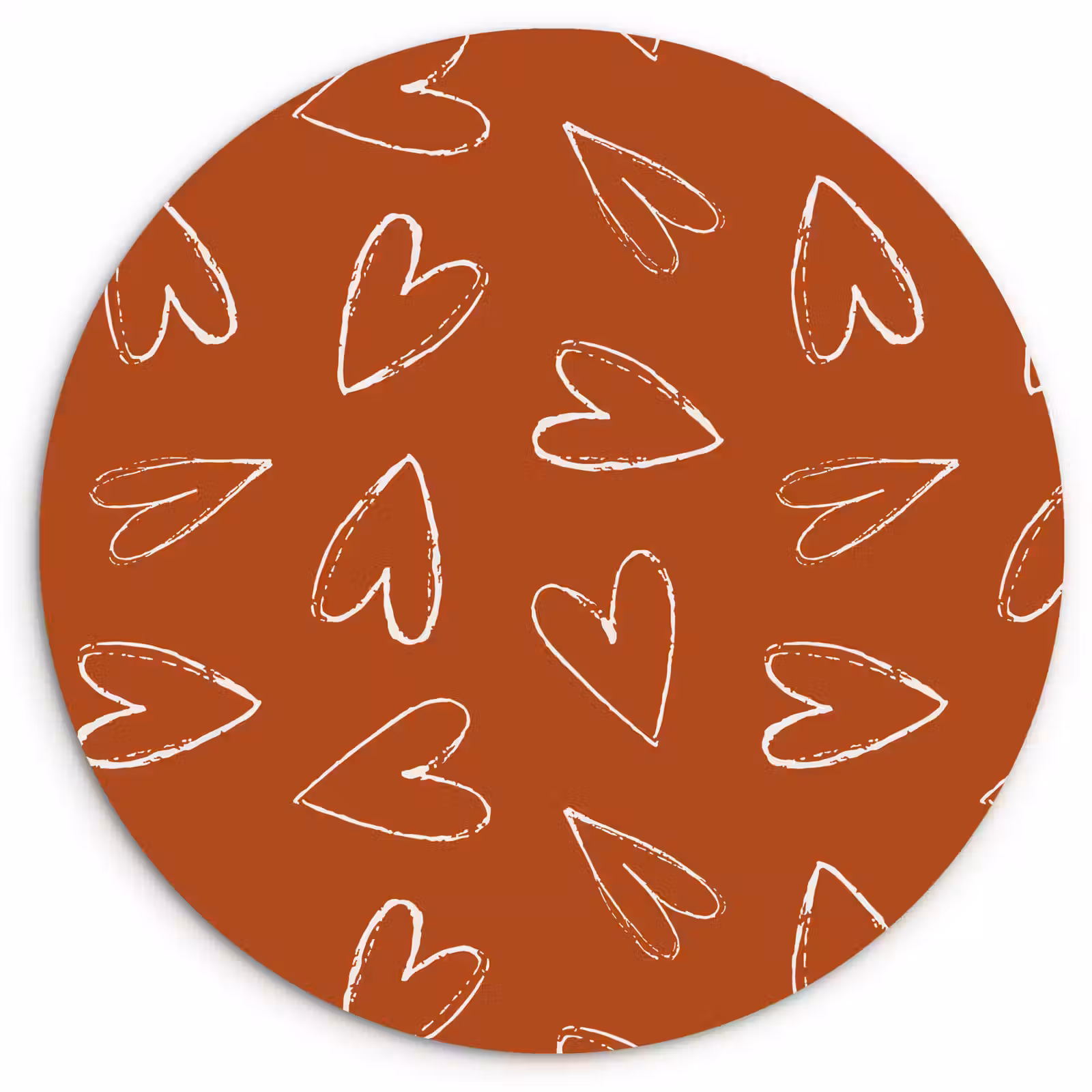 Wandcirkel - Glas - Terracotta - Wit - Hartjes — 1