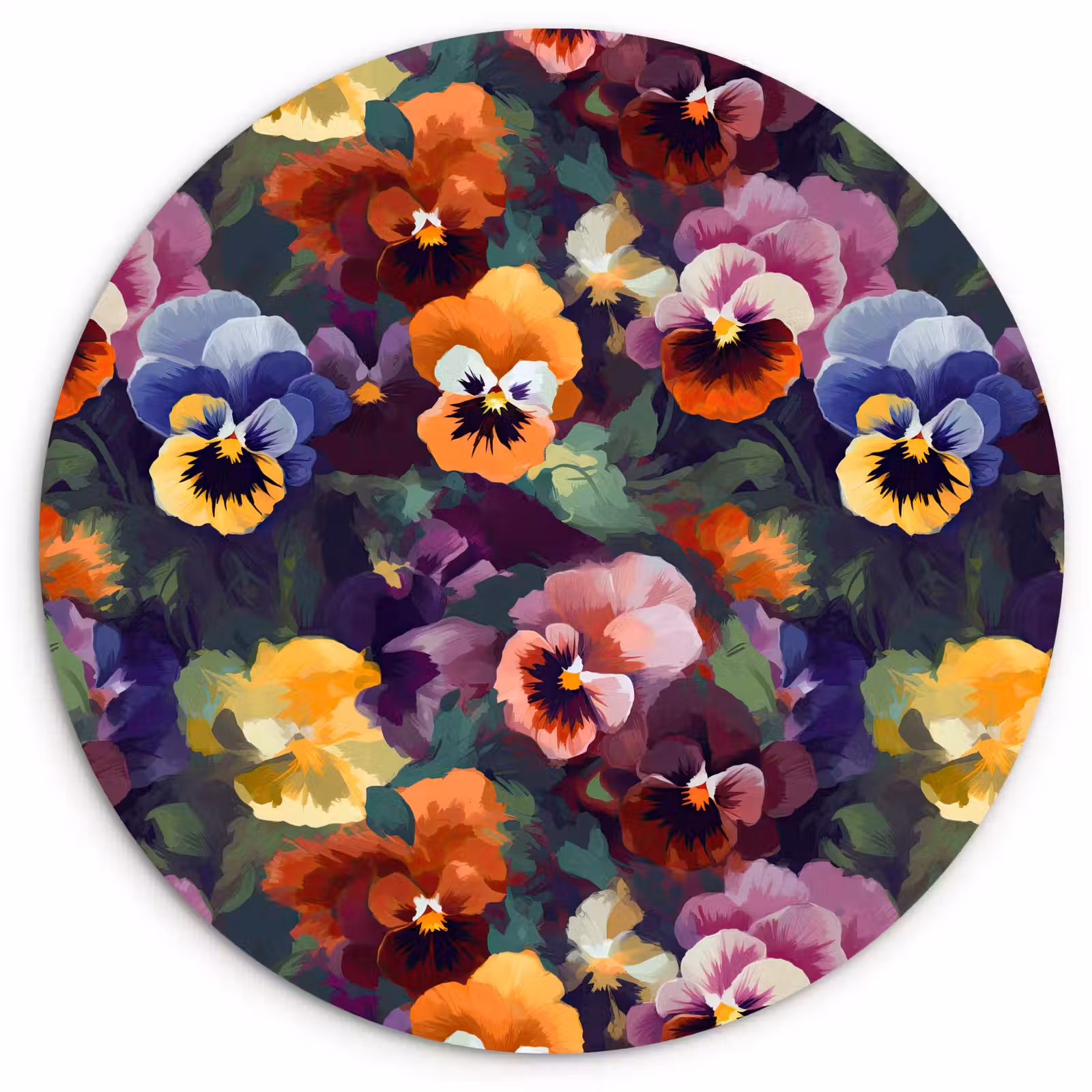 Wandcirkel - Glas - Viooltjes - Kleuren - Bloemblaadjes — 1