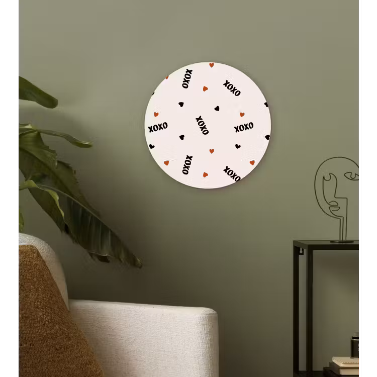 Wandcirkel - Glas - Beige - Hartjes - Patroon — 3