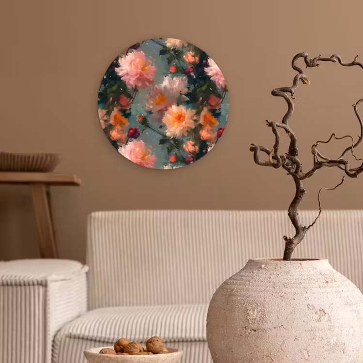 Wandcirkel - Glas - Dahlia - Bloemen - Patroon — 2