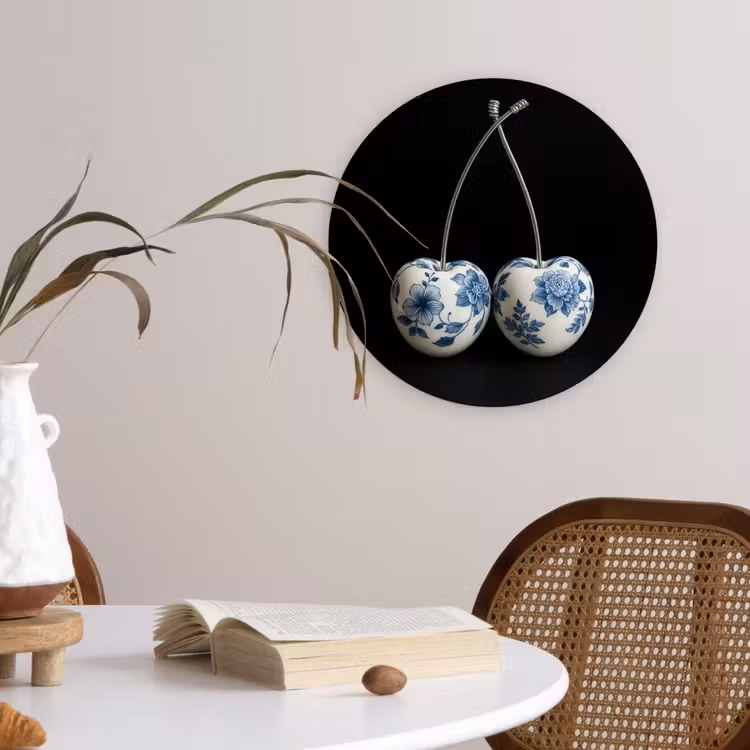 Wandcirkel - Glas - Kersen - Delfts blauw - Fruit — 4