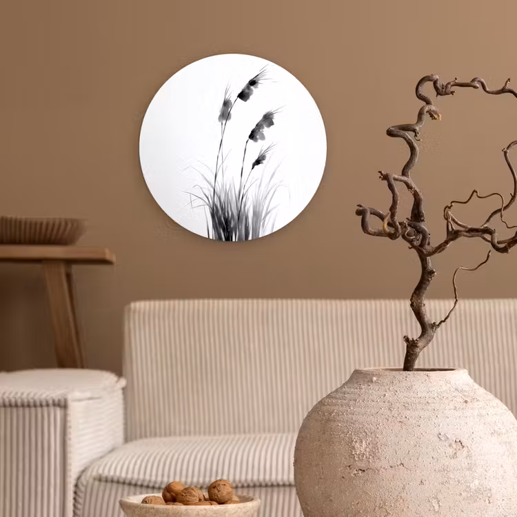Wandcirkel - Glas - Minimalistisch - Stelen - Wit — 2