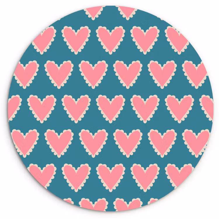 Wandcirkel - Glas - Retro - Hartjes - Patroon — 1
