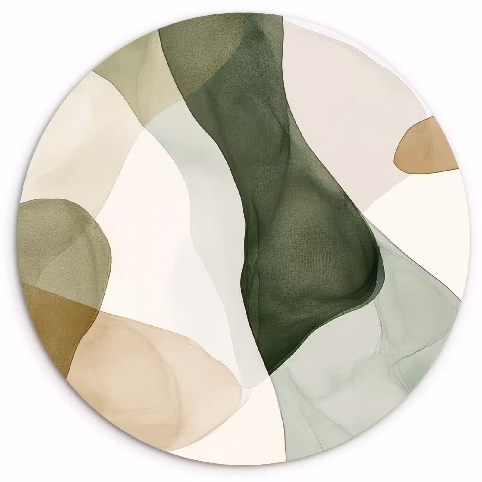 Wandcirkel - Glas - Japandi - Abstract - Groen — 1