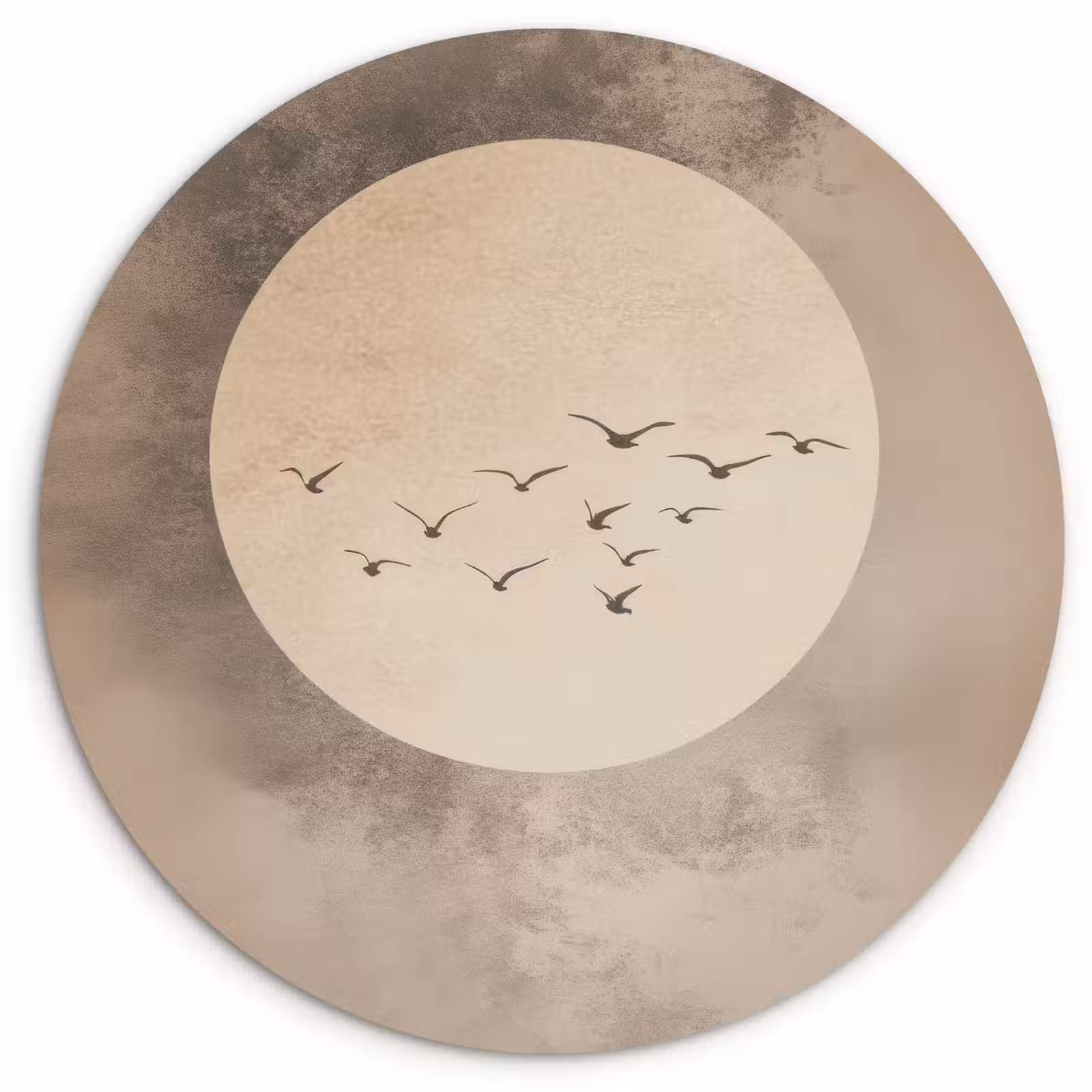 Wandcirkel - Glas - Vogel - Beige - Japandi — 1