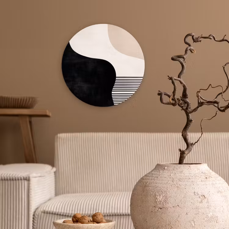 Wandcirkel - Glas - Abstract - Japandi - Beige - Modern — 2