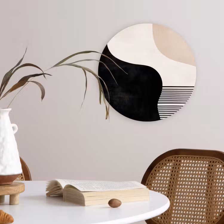 Wandcirkel - Glas - Abstract - Japandi - Beige - Modern — 4