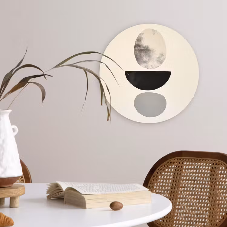 Wandcirkel - Glas - Beige - Japandi - Wabi sabi — 4