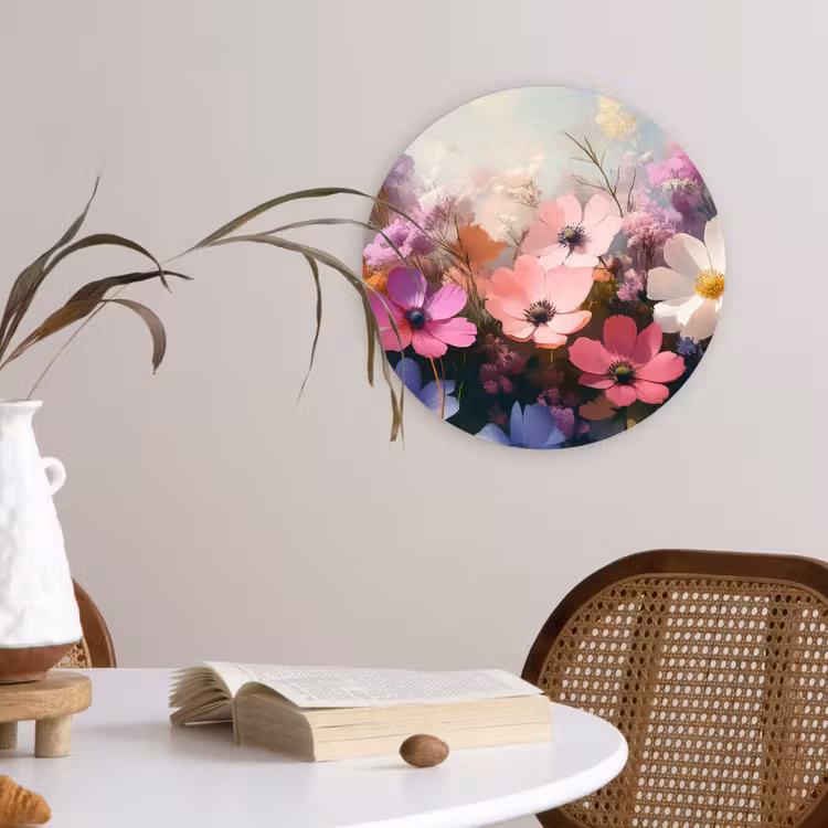 Wandcirkel - Glas - Bloemen - Kleurrijk - Bloei — 4