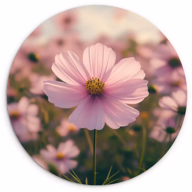 Wandcirkel - Glas - Bloemen - Paars - Wazig — 1