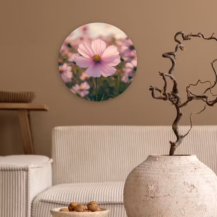 Wandcirkel - Glas - Bloemen - Paars - Wazig — 2